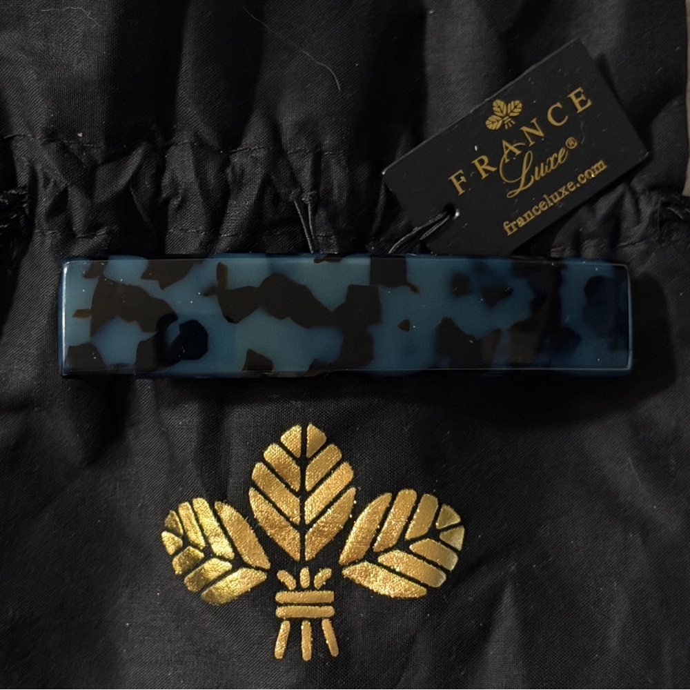 France Luxe Classic Rectangle Barrette - Blue Tokyo, NWT - Picture 3 of 12